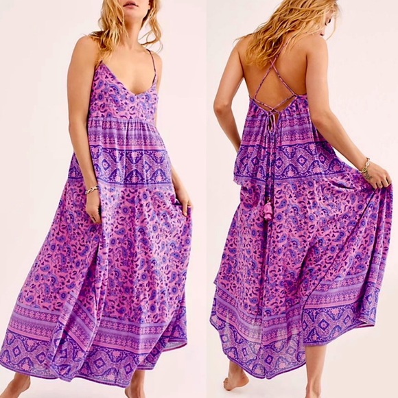 🌺🎉HP🎉🌺 Spell & The Gypsy Journey Strappy Maxi Dress Mulberry - Picture 7 of 16